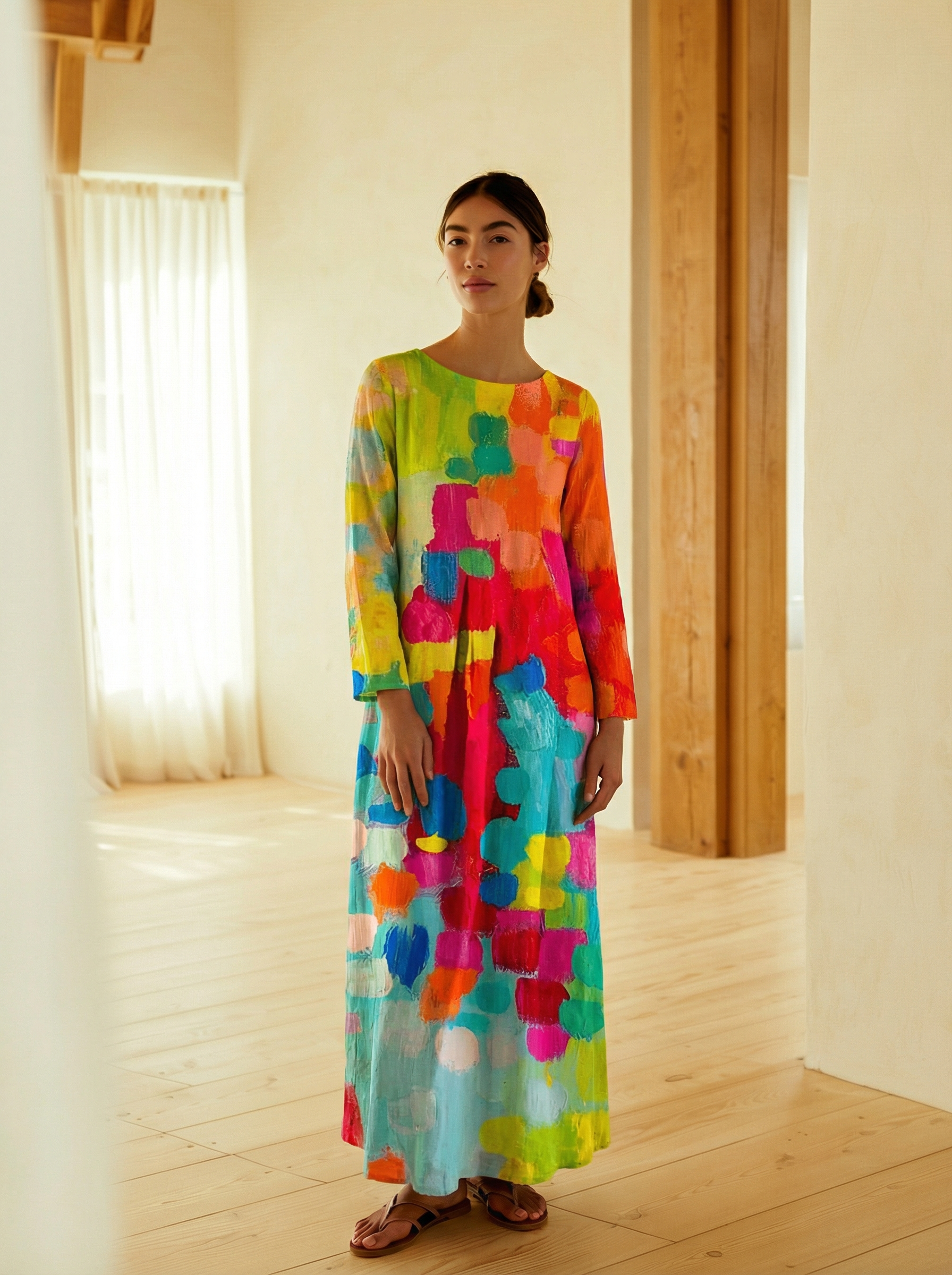 Fiorella Cotton Floral Dress – Breathable Romantic Silhouette