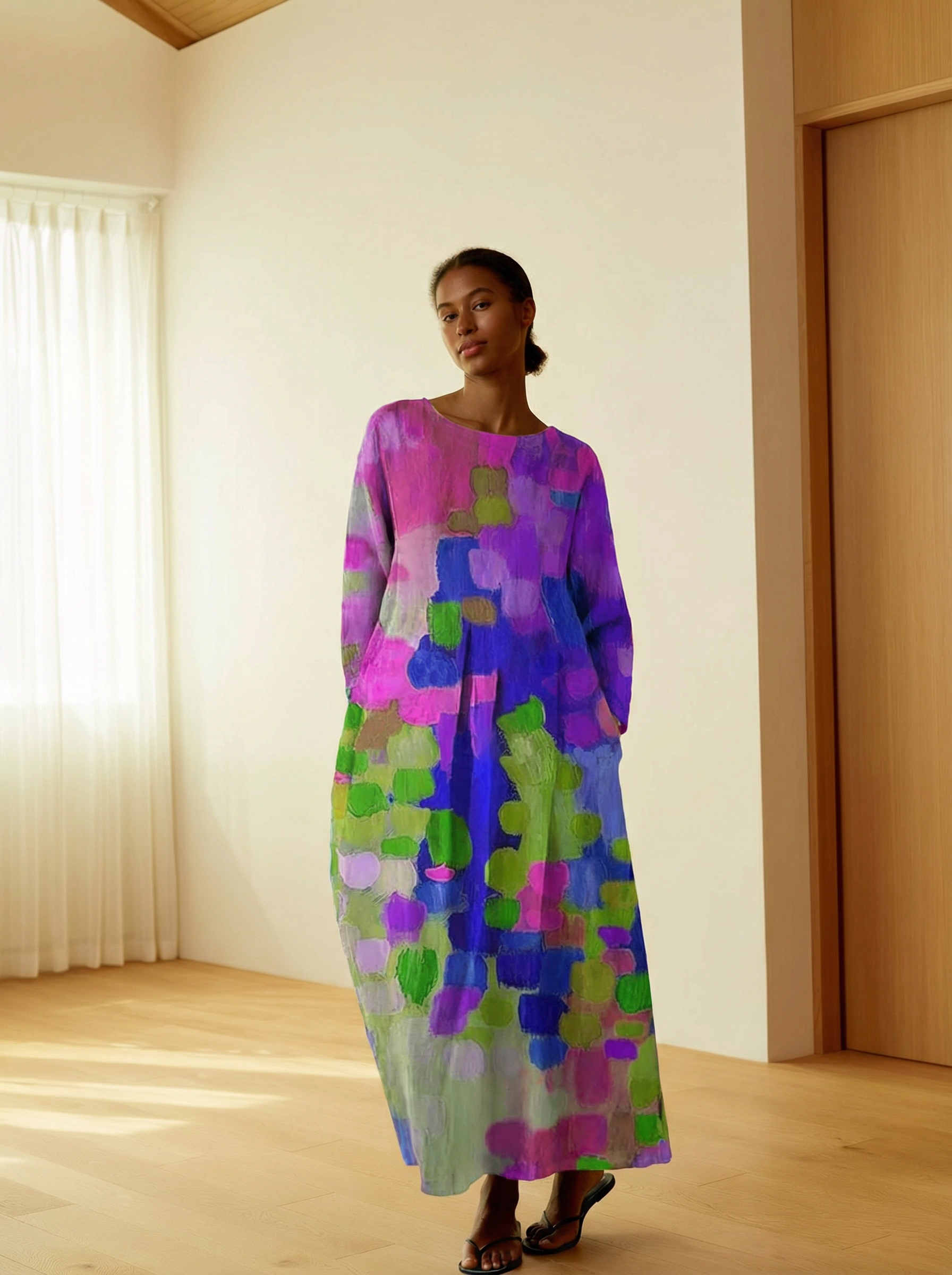 Fiorella Cotton Floral Dress – Breathable Romantic Silhouette