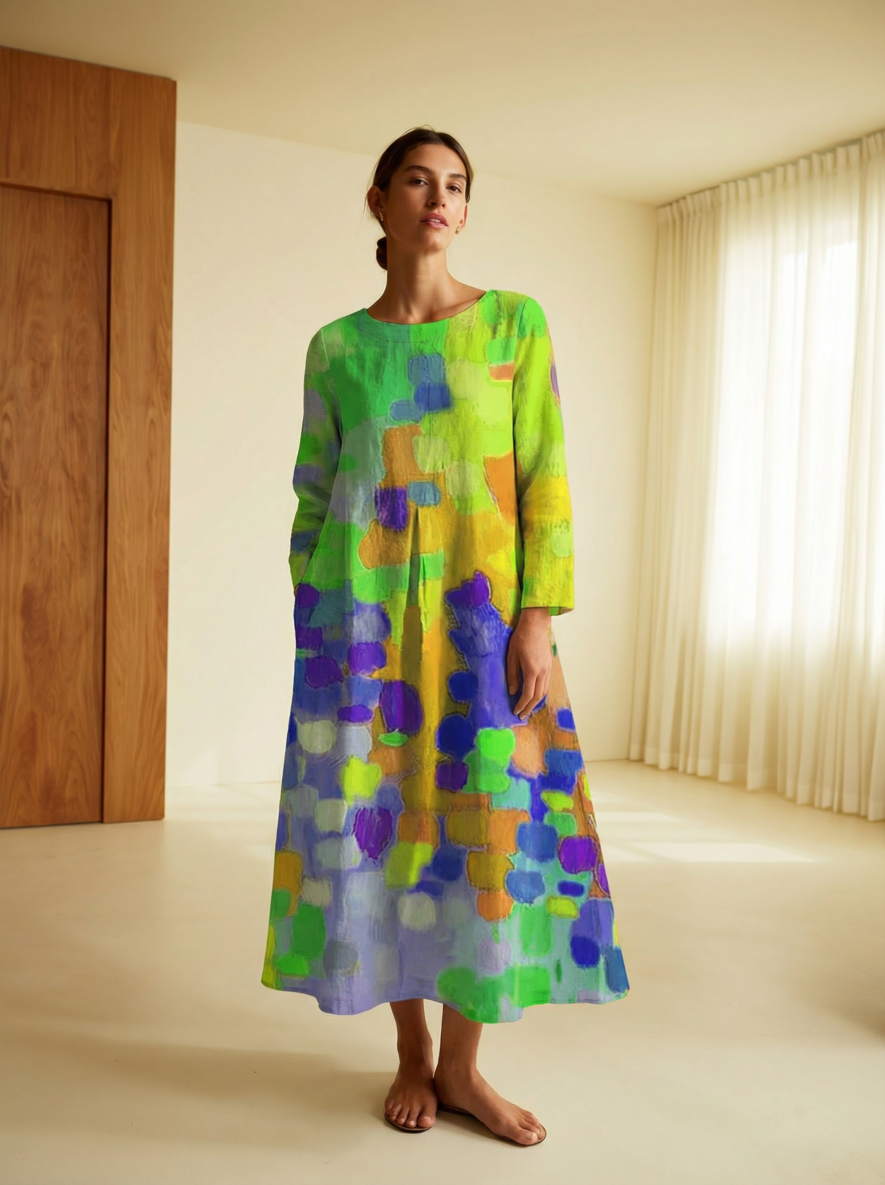 Fiorella Cotton Floral Dress – Breathable Romantic Silhouette