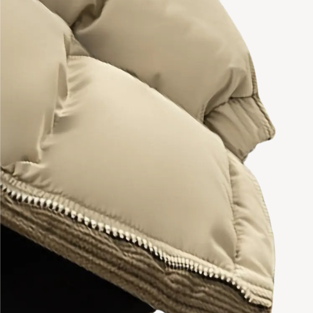 Men’s Puffer Jacket with Contrast Hood – Modern Utility Edge