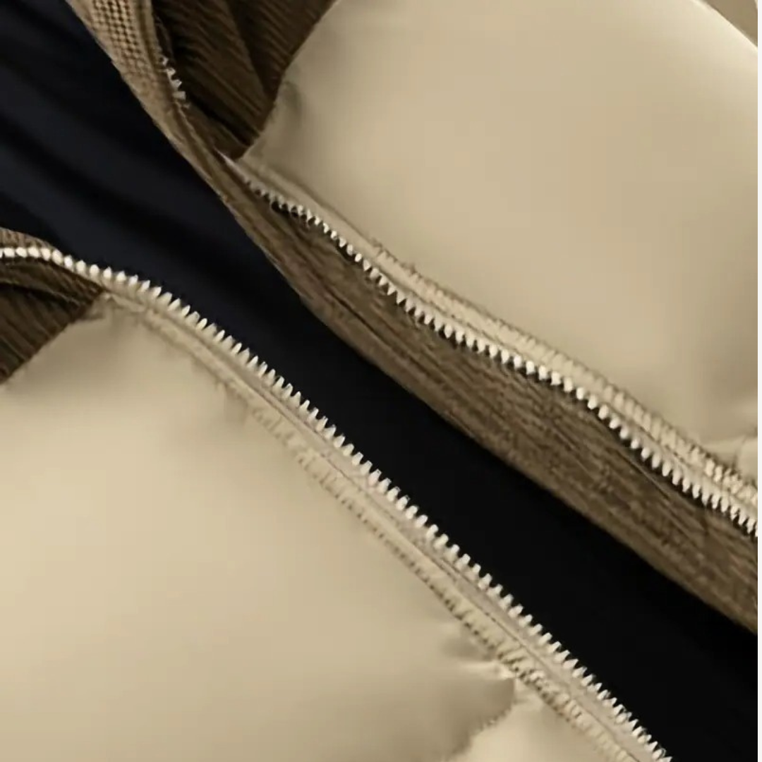 Men’s Puffer Jacket with Contrast Hood – Modern Utility Edge