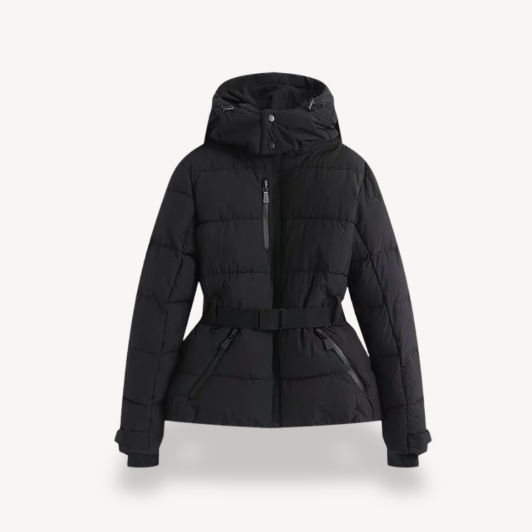 Women’s Belted Puffer Jacket – Modern Quilted Elegance