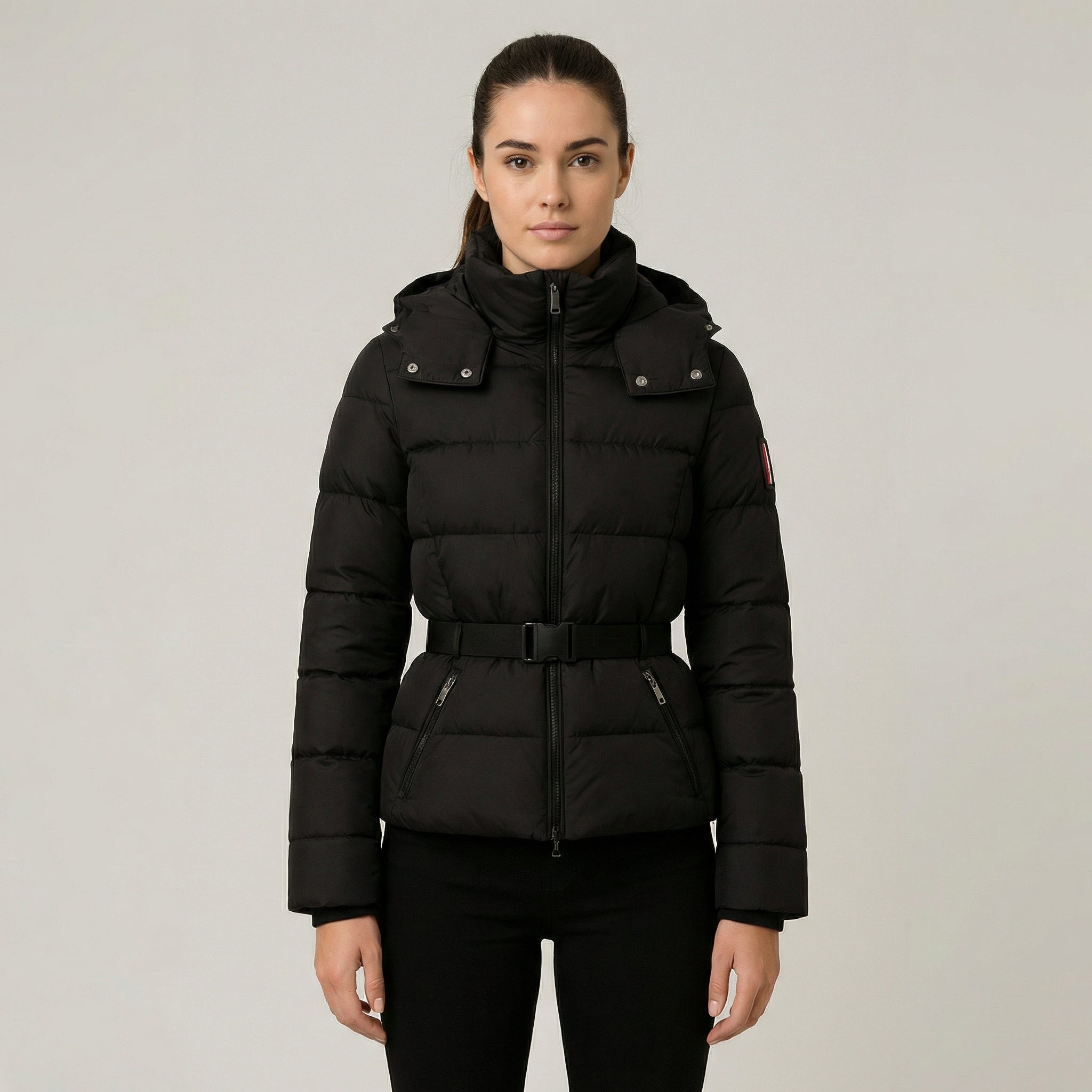 Women’s Belted Puffer Jacket – Structured Winter Layer