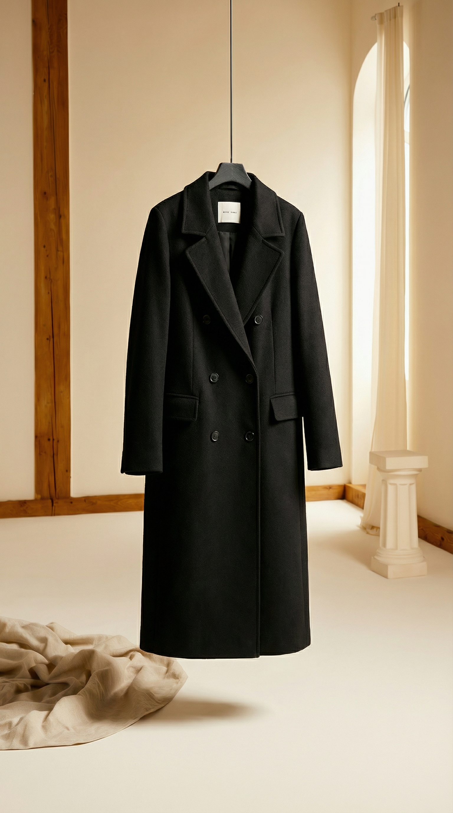 Audrey – Women’s Belted Wrap Wool-Blend Coat – Longline Winter Overcoat