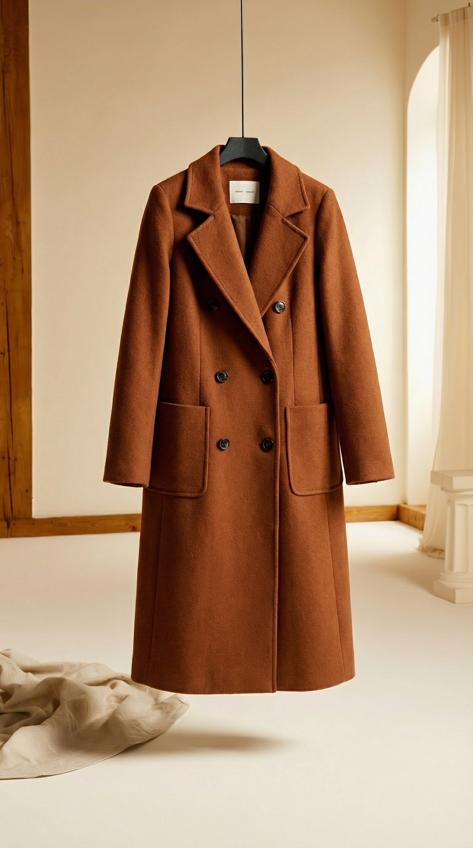 Audrey – Women’s Belted Wrap Wool-Blend Coat – Longline Winter Overcoat